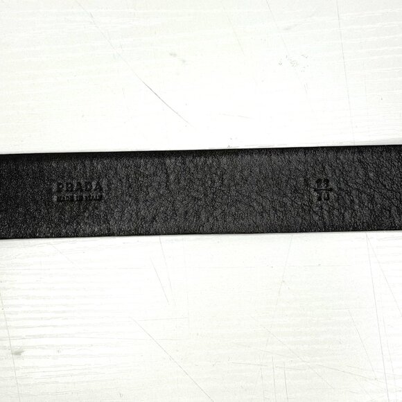 Prada Italy Leather Buckle Waist Belt Womens 28 / 70 Black Authentic - Picture 2 of 5